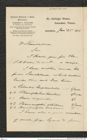 Nachlass Franz Steindachner, Brief von Gerrard Edward & Sons an Franz Steindachner (22.01.1906), Inv.Nr. 156.04, Seite 1